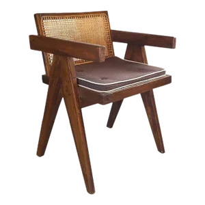 1950s Vintage Pierre Jeanneret Teak Conference Chair