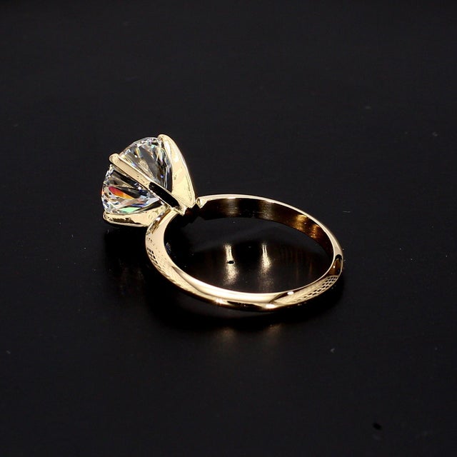 Igi Certified 3ct Lab-Grown Diamond 14k Yellow Gold Solitaire Engagement Ring For Sale In Phoenix - Image 6 of 8