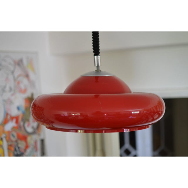 Metal Space Age UFO Pendant Lamp, 1970 For Sale - Image 7 of 15
