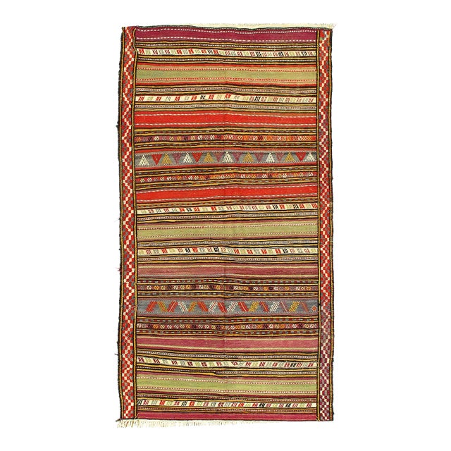 Pasargad DC Rust Hand Knotted Fine Kilim Rug For Sale