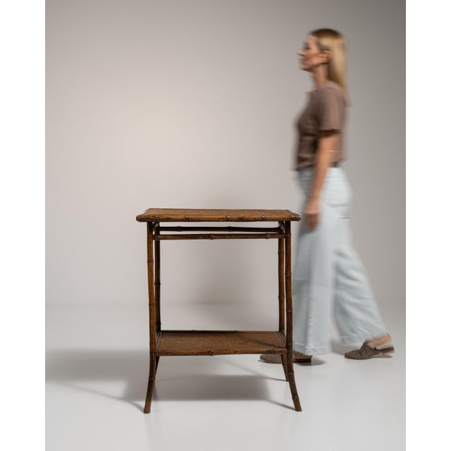 19th Century France Napoleon III Brown Bamboo Side Table For Sale - Image 9 of 13