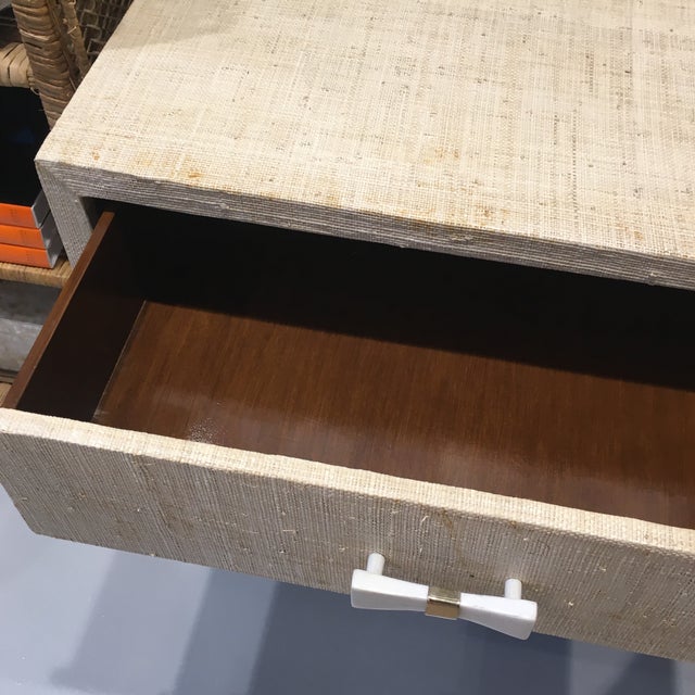 Natural Grasscloth Nightstand Chairish