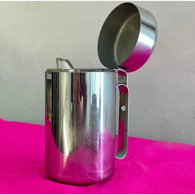 Guzzini Vintage Guzzini G-Plus Stainless Steel Thermal Milk Jug / Small Carafe For Sale - Image 4 of 9