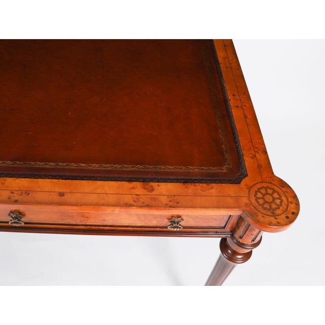 Brown Vintage Birdseye Maple Desk in the style of Gillows, 20th Century For Sale - Image 8 of 17