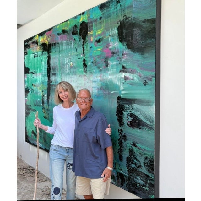 Monumental Abstract Painting in Green by Paulden – 8 Ft. High X 10 Ft. Wide For Sale - Image 4 of 9