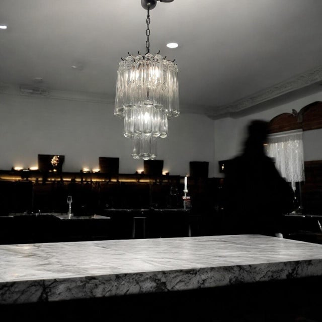 Mid-Century Modern Murano Glass Tube Chandelier by Venini, 1970s For Sale - Image 3 of 14