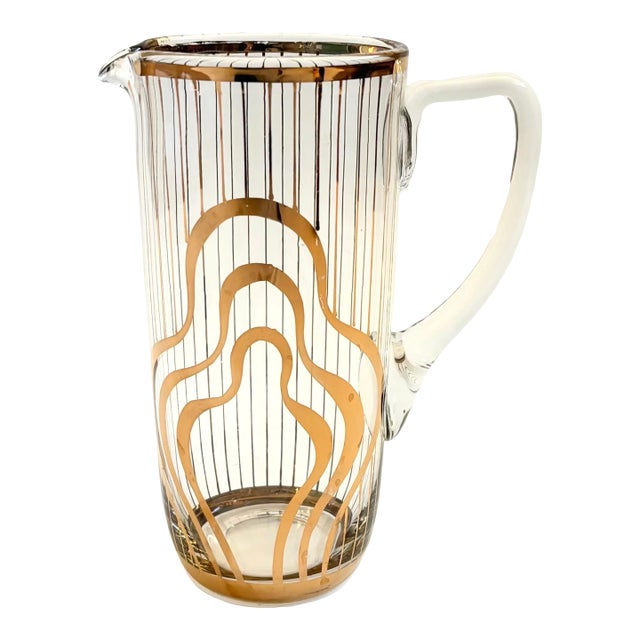 MCM Gold Squiggle Pitcher For Sale