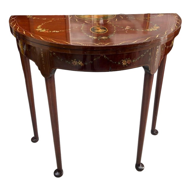 Antique Fold Over Games Table For Sale