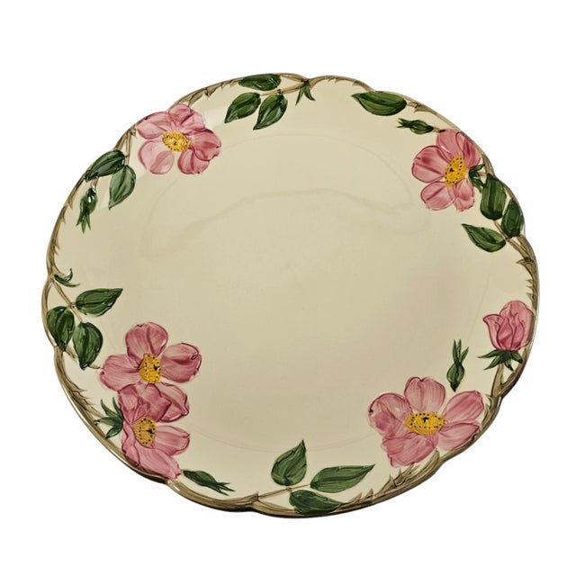 Franciscan Rose Ceramic Chop Plate For Sale - Image 10 of 10