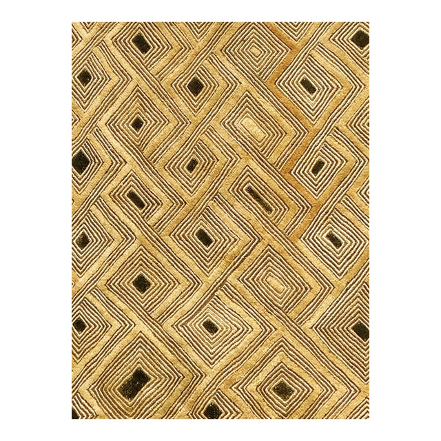 Vintage African Square Tribal Kuba Kasai Raffia Textile 24" by 24" For Sale