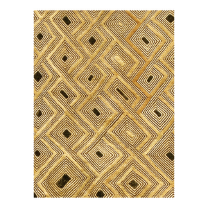 Vintage African Square Tribal Kuba Kasai Raffia Textile 24" by 24"