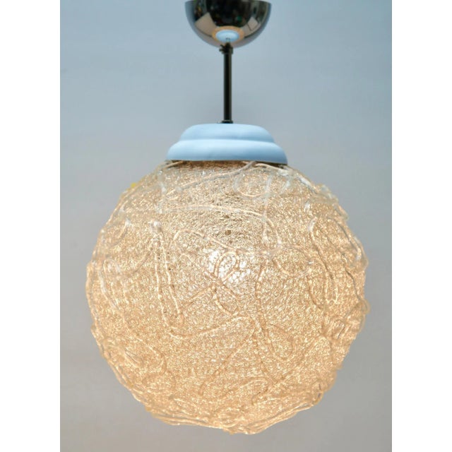 1960s Mid-Century Scandinavian Pendant Light with Acrylic Optical Shade, 1960 For Sale - Image 5 of 10