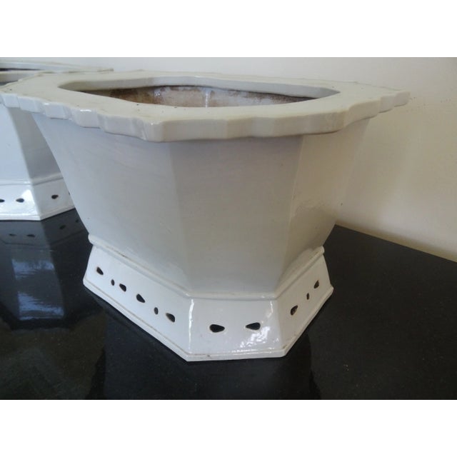 Mid 20th Century Pair of Large Chinese Blanc De Chine Planters For Sale - Image 4 of 6