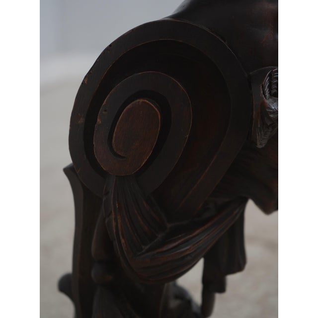 Brown Pair Antique 18th C. French Carved Sculptures of Atlantis For Sale - Image 8 of 14