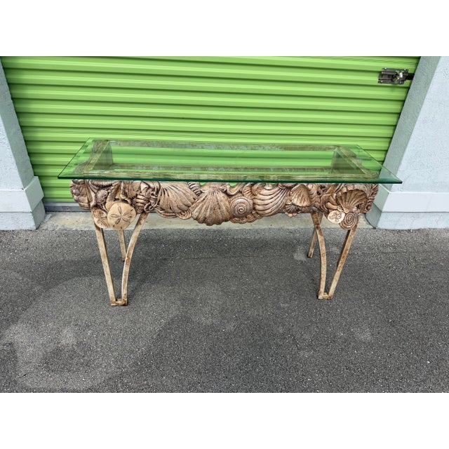 Late 20th Century Vintage Mid-Century Italian Style Sculptural Seashell Console Table For Sale - Image 5 of 11