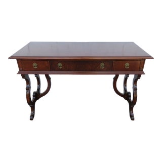Holland Furniture Early 1900s Carved Desk Long Table For Sale