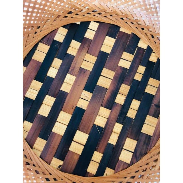Vintage Circular Wicker Tray For Sale - Image 4 of 6