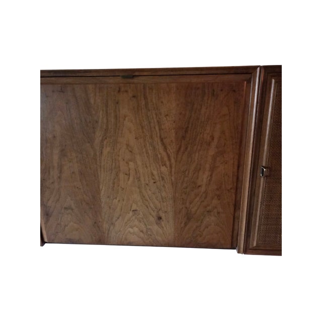 Vintage Mid Century Modern Danish Floating Bar Cabinet Drop Front Desk Wall Unit For Sale - Image 10 of 18