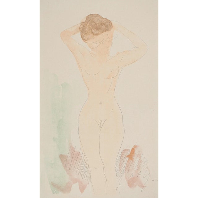 Modern Auguste Rodin, Model Re-doing Her Hair, Lithograph and Stencil For Sale - Image 3 of 6