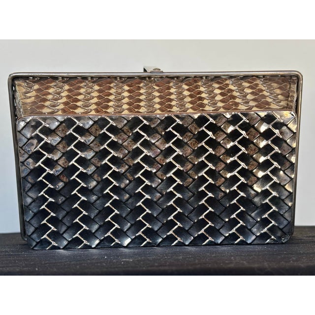 Traditional 1970s Silver Latticework Basket For Sale - Image 3 of 7