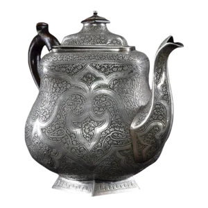 1950s Large Traditional Engraved Sterling Silver Teapot