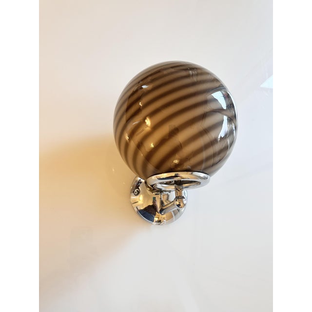 2020s Contemporary Beige and Brown “Rods” Murano Glass Wall Sconces-Set of Two For Sale - Image 5 of 6