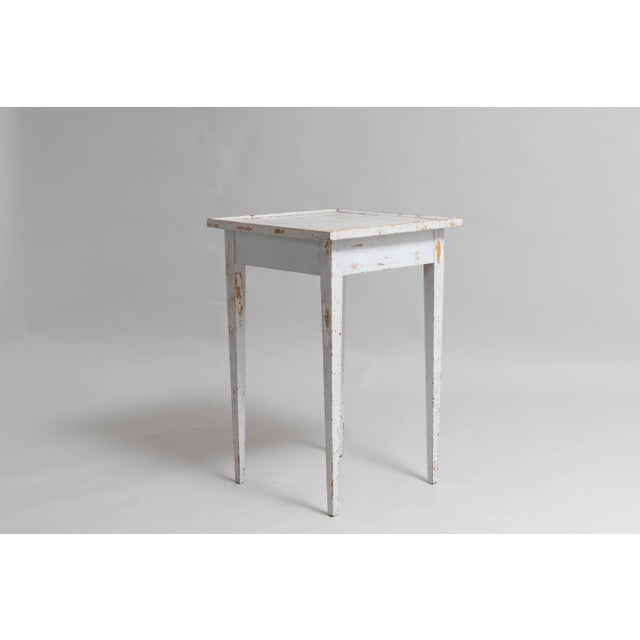 Gustavian (Swedish) 19th Century Small Swedish White Gustavian Side Table For Sale - Image 3 of 9