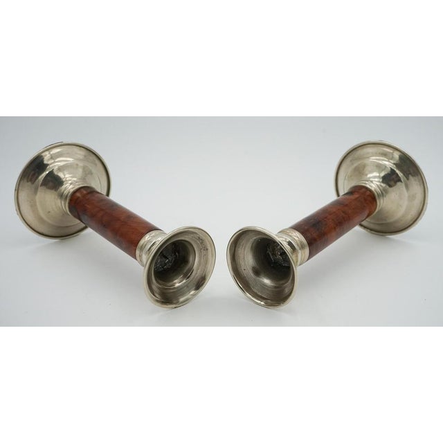 Art Deco Burr Walnut Candlleholders, Set of 2 For Sale - Image 10 of 14