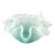 1970s Murano Style, Art Glass Aquamarine and Frosted White Ruffled Bowl For Sale