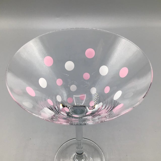 Pink and White Polka Dot Martini Glasses With Mod Cocktail Book - Set of 9 For Sale - Image 9 of 12