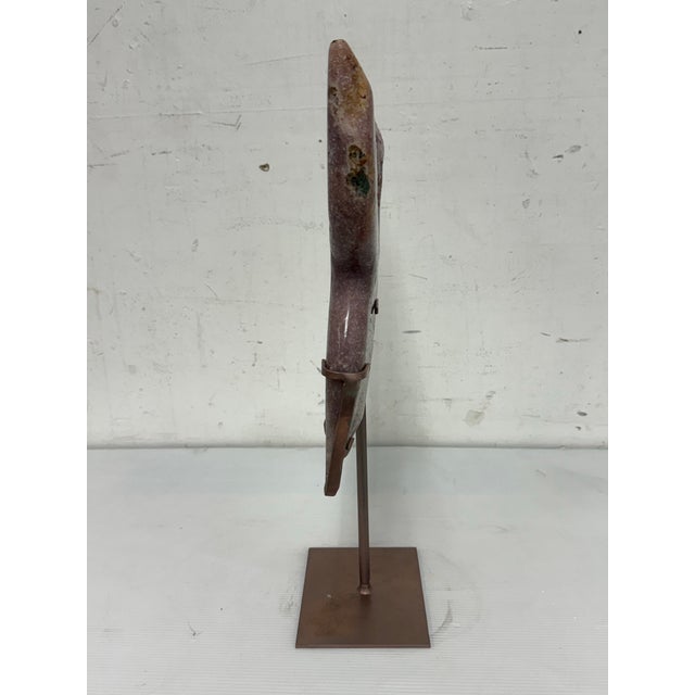 Boho Chic Pink Amethyst Butterfly on Stand For Sale - Image 3 of 12