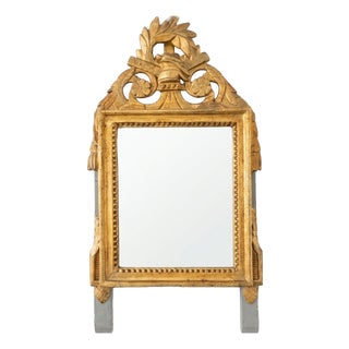 Small Louis XVI Style Carved and Gilded Mirror, 1780s For Sale