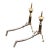 1950s Pair of French Style Iron Andirons For Sale
