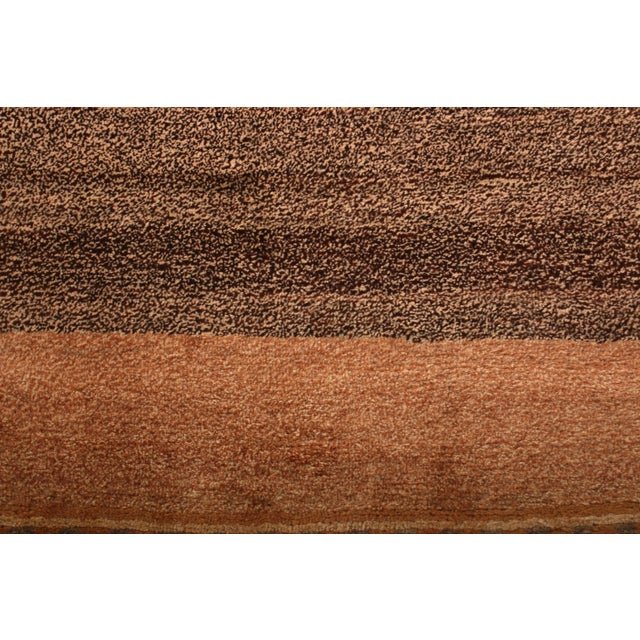 1950s Vintage Mid-Century Persian Rug Beige Brown Open Field Gabbeh Design For Sale - Image 4 of 6