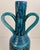 Mid-Century Modern Accolay Style Ceramic Vase With Handles, Large Blue Vase Att. To Accolay Pottery For Sale - Image 3 of 7