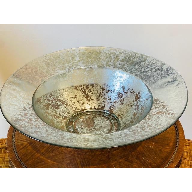 Large Green Glass Bowl & Candleholders, Spain For Sale In Miami - Image 6 of 13