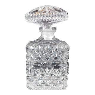 1950s Cut Crystal Large Perfume Bottle or Small Decanter For Sale