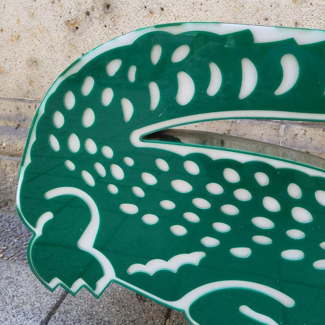 Green Illuminated Advertising Sign of the Crocodile by Lacoste, 1980s For Sale - Image 8 of 18