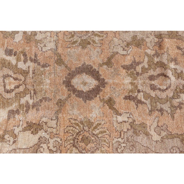 Textile Antique Persian Sultanabad Beige and Brown Handwoven Wool Rug For Sale - Image 7 of 9