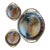 Antique Hand Painted Nippon 3-Piece Serving Set Cobalt Blue Heavy Gold Scenic Landscape M in Wreath Morimura 1910-1921 Châteaucore Grandmillennial For Sale