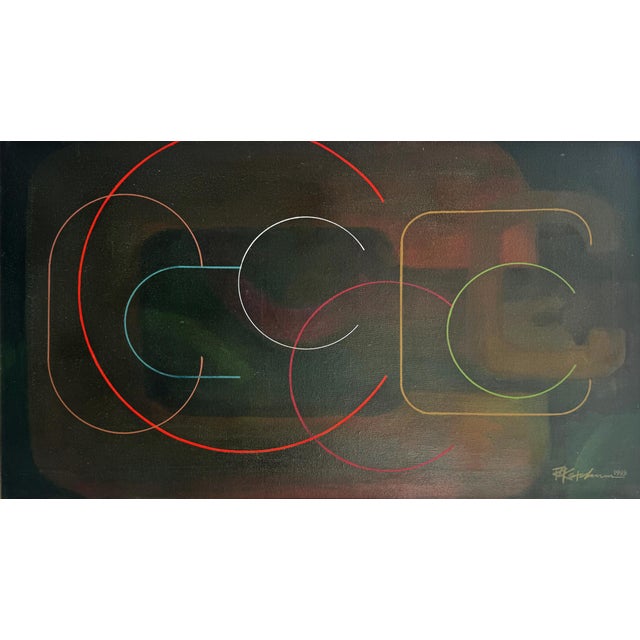 Modern 1993 "An Abstract C" Painting, Signed “Ketchem” For Sale - Image 4 of 6