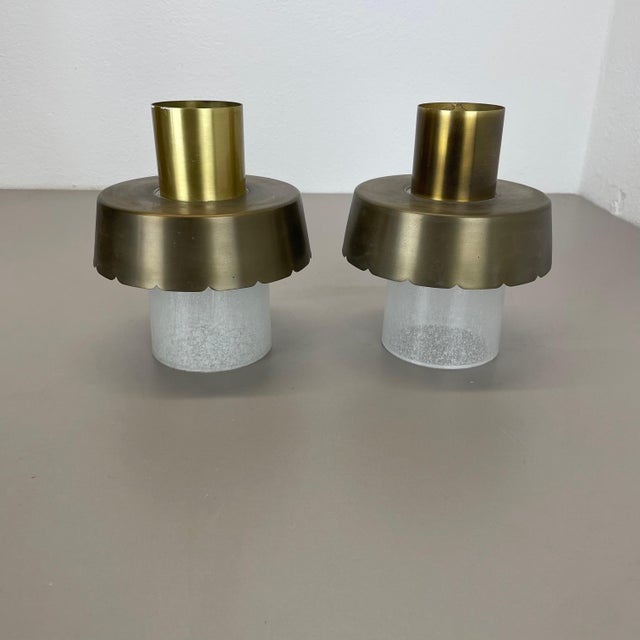 Minimalist Brass and Glass Tube Ceiling Lights, Italy 1970s, Set of 2 For Sale - Image 4 of 18