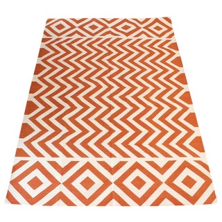 Madeline Weinrib Orange "Lupe"Area Rug - 6' X 9' For Sale