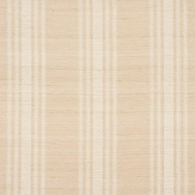 SAMPLE - Schumacher Cassia Handwoven Silk Stripe Fabric In Natural For Sale