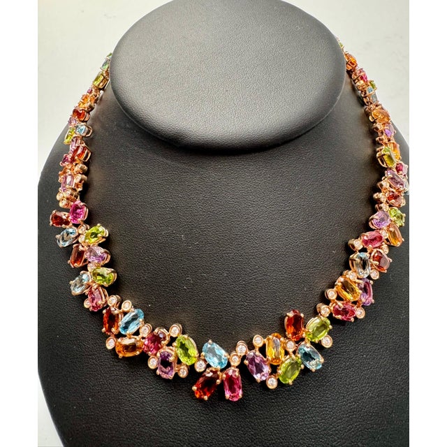 Multi Colored Gemstone Diamond Rainbow Necklace By H. Stern, 18K Yellow Gold 89g For Sale In New York - Image 6 of 18