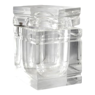Midcentury Italian Lucite “Ice Block” Ice Bucket in the Albrizzi Style For Sale