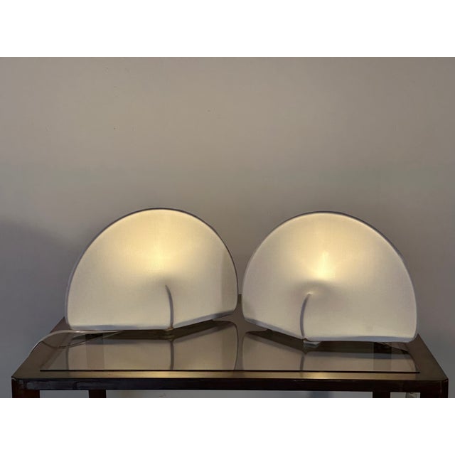 Pair of Kaori 1 table lamps designed by Kazuhide Takahama for Sirrah in the 1970s. This piece has an attribution mark, I...