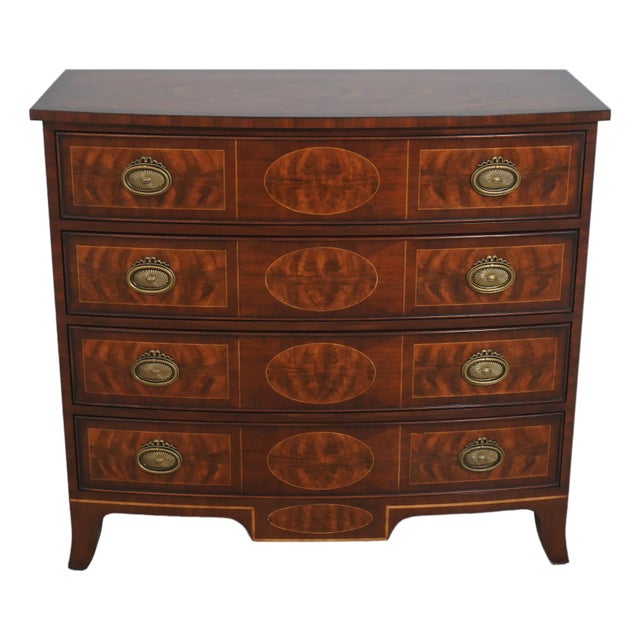 Theodore Alexander Bow Front Mahogany Chest For Sale
