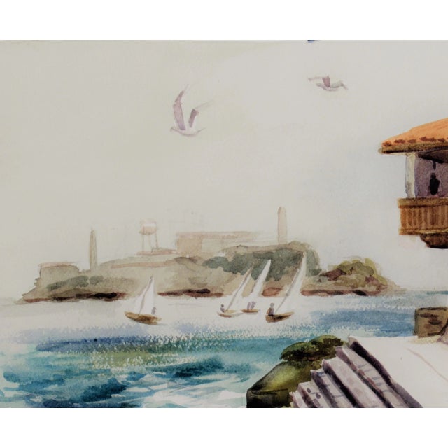 Artist: Arnold Grossman (American, 1923-2016) Title: Alcatraz Year: c.1980 Medium: Watercolor Paper: Watercolor paper...