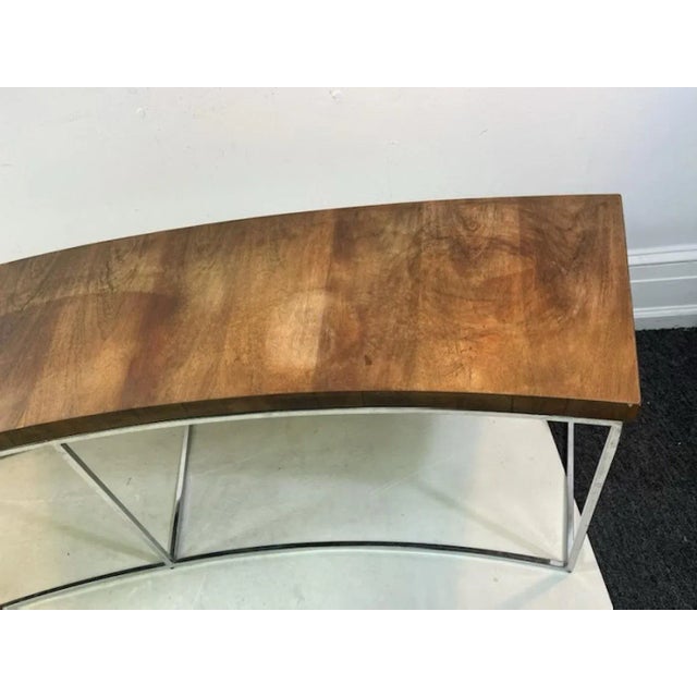 1970s 1970s Milo Baughman Modern Rosewood & Chrome Demilune Bench For Sale - Image 5 of 10